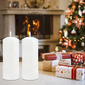 HOSVOT 2 Packs 3x8 White Pillar Candle, Large Pillar Candles, Tall Candles, Unscented Pillar Candles for Wedding, Church, Festival, Restaurant, Home Decoration