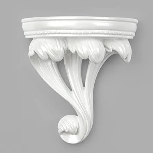 Cabilock Wall Floating Shelf Retro Baroque Resin Flower Pot Stand Planter Bracket Decorative Display Hollow Shelf Wall Art Decoration for Bedroom Bathroom Kitchen