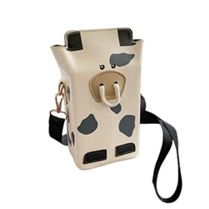 cow print bag milk box purse cow pattern crossbody shoulder bag cute phone pouch wallet for women girls