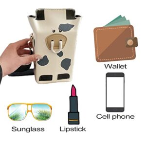 Cow Print Bag Milk Box Purse Cow Pattern Crossbody Shoulder Bag Cute Phone Pouch Wallet for Women Girls