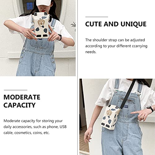 Cow Print Bag Milk Box Purse Cow Pattern Crossbody Shoulder Bag Cute Phone Pouch Wallet for Women Girls