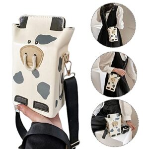 Cow Print Bag Milk Box Purse Cow Pattern Crossbody Shoulder Bag Cute Phone Pouch Wallet for Women Girls