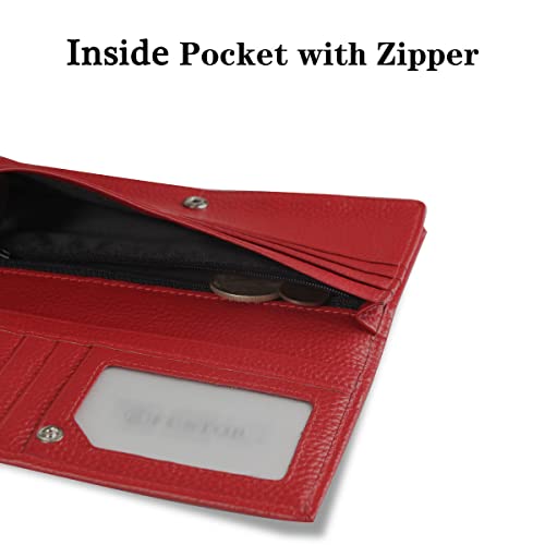 FT FUNTOR Ultra Slim Wallet for Women RFID Blocking Credit Card Holder Clutch Bifold Leather