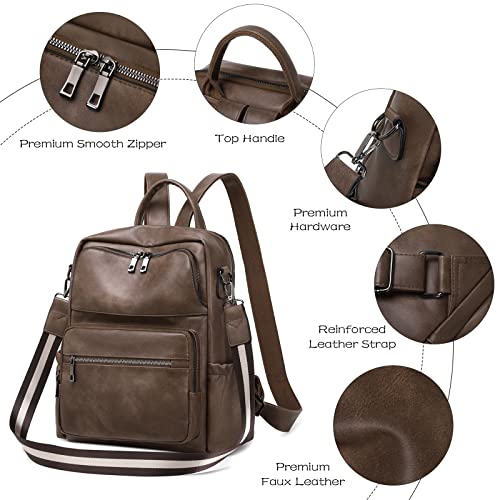 MYHOZEE Backpack Purse for Women, Fashion Backpacks Handbags PU Leather Black Back Pack Purses Anti Theft Work Travel Bagpack Designer Satchel Bags Convertible Shoulder Bag with Removable Strap