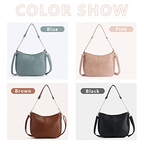 LUI SUI Soft Shoulder Bags for Women Fashion Hobo Tote Handbag Purse with Multiple Pockets Ladies Purse Gifts