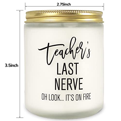 Teacher Appreciation Gifts - Teacher Gifts - Teacher’s Last Nerve Candle - Thank You Gift Bulk Present for Graduation Retired Teachers Thanksgiving Appreciation Week