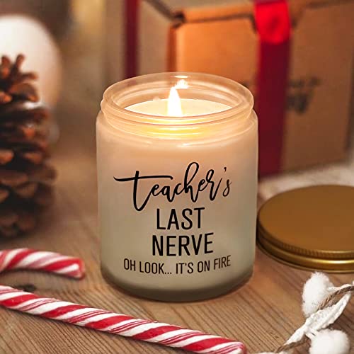 Teacher Appreciation Gifts - Teacher Gifts - Teacher’s Last Nerve Candle - Thank You Gift Bulk Present for Graduation Retired Teachers Thanksgiving Appreciation Week