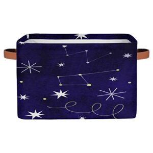 pardick large collapsible storage bins ,space constellation decorative canvas fabric storage boxes organizer with handles，rectangular baskets bin for home shelves closet nursery gifts