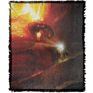 logovision the lord of the rings blanket, 50″x60″ gandalf against balrog woven tapestry cotton blend fringed throw blanket