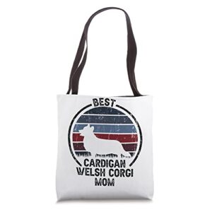 best dog mother mom – vintage cardigan welsh corgi tote bag