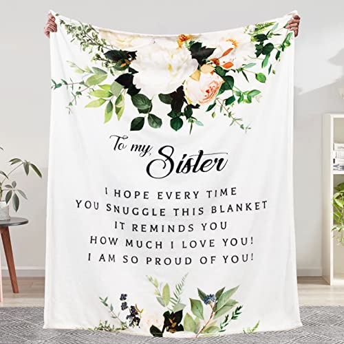 Sister Gifts Blanket, Sister Birthday Gifts from Sister, Brother, Unique Birthday Gifts for Sister from Sister, Sister, Sister Birthday Gifts Soft Throw Blanket 60"x50"