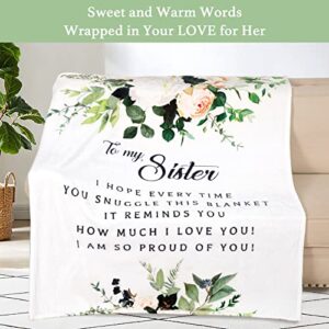 Sister Gifts Blanket, Sister Birthday Gifts from Sister, Brother, Unique Birthday Gifts for Sister from Sister, Sister, Sister Birthday Gifts Soft Throw Blanket 60"x50"