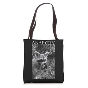 funny racoon anarchy trashed racoon panda lovers gift tote bag