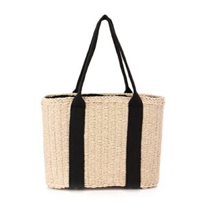 ynport women large straw tote bag summer beach handles handbag handwoven hobo shoulder bags purse for travel shopping
