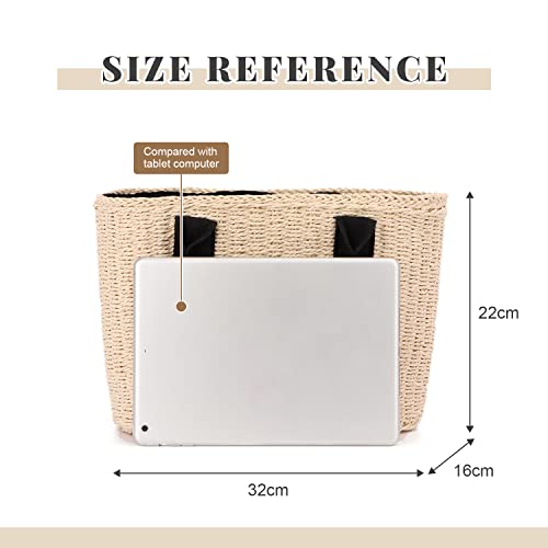 Ynport Women Large Straw Tote Bag Summer Beach Handles Handbag Handwoven Hobo Shoulder Bags Purse for Travel Shopping