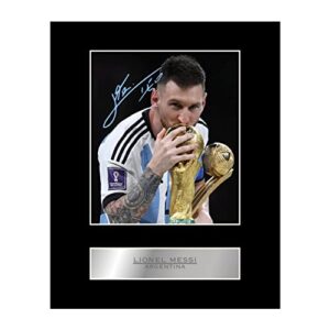 lionel messi world cup pre printed signature signed mounted photo display #01 printed autograph picture 10×8 inch mount