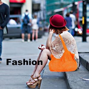 ApTimcity Tote Straw Shoulder Bag for Women,Casual Woven Hobo Shopping Bag,Handmade Hollow Handbag,Black