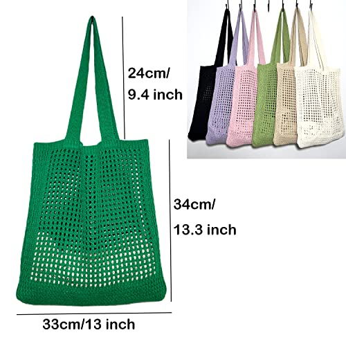 ApTimcity Tote Straw Shoulder Bag for Women,Casual Woven Hobo Shopping Bag,Handmade Hollow Handbag,Black