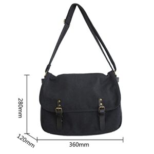 Canvas Messenger Bag Denim Shoulder Bag Hobo Tote Bag Casual Retro Crossbody Bag Large Capacity for Women and Men