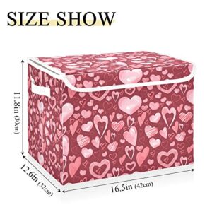 Valentine's Day Storage Bins with Lids Collapsible Storage Box Basket with Lid Closet Organizer Containers Storage Bins for Clothes for Shelf Baskets Kids Room Baby Room