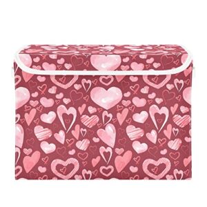 Valentine's Day Storage Bins with Lids Collapsible Storage Box Basket with Lid Closet Organizer Containers Storage Bins for Clothes for Shelf Baskets Kids Room Baby Room