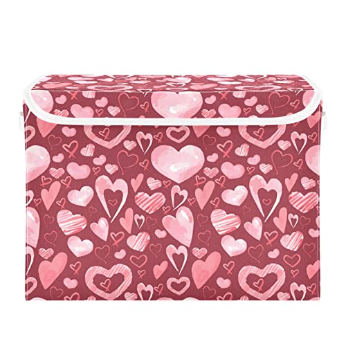 Valentine's Day Storage Bins with Lids Collapsible Storage Box Basket with Lid Closet Organizer Containers Storage Bins for Clothes for Shelf Baskets Kids Room Baby Room