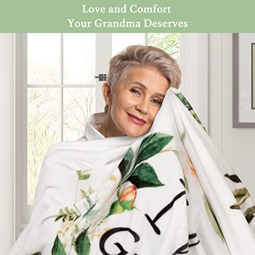 Gifts for Grandma, Grandma Birthday Gifts, Grandma Gifts, for Grandma, Great Grandma Gifts, I Love You Grandma Blanket, Soft Throw Blanket 60" x 50", White