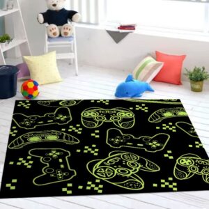 Gaming Rug Gamer Area Rugs Gaming Controller Gamepad Carpets for Boys Bedroom Living Room Floor Mat Throw Rugs Home Decor 39*59