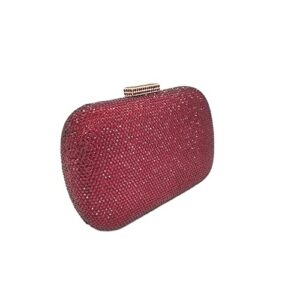 DG PEAFOWL Crystal Clutch Bag Wedding Rhinestone Handbags Bling Evening Bags and Clutches for Women Formal Party (wine)