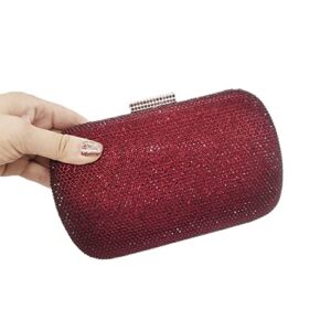 DG PEAFOWL Crystal Clutch Bag Wedding Rhinestone Handbags Bling Evening Bags and Clutches for Women Formal Party (wine)