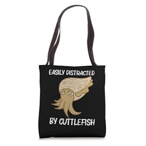 funny cuttlefish design for men women sea creature animal tote bag