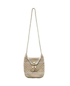 ifem crochet tote bag – cute knitting tote bags woven bag for women aesthetic trendy beach bag.handmade knit bags. (simple style 2)