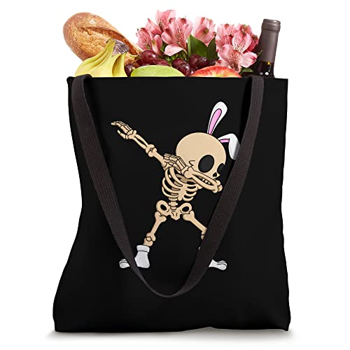 Happy Easter Funny Dabbing Bunny Skeleton Hunting Eggs Seaso Tote Bag