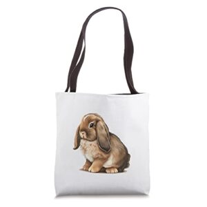 easter bunny art lop-eared rabbit cottagecore forestcore tote bag