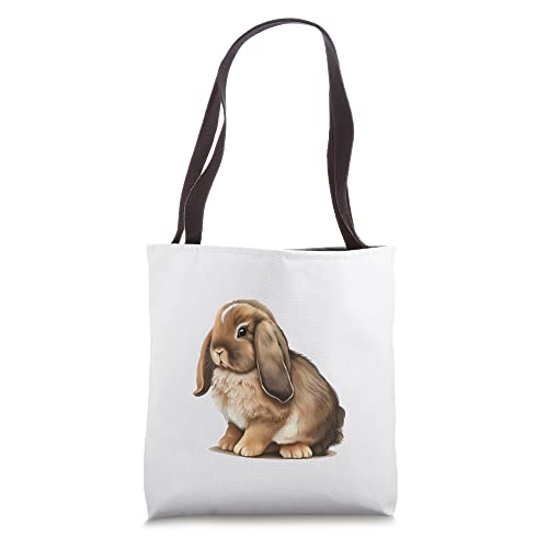 Easter Bunny Art Lop-Eared Rabbit Cottagecore Forestcore Tote Bag