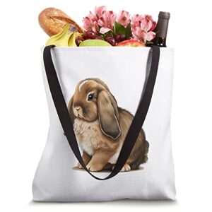 Easter Bunny Art Lop-Eared Rabbit Cottagecore Forestcore Tote Bag