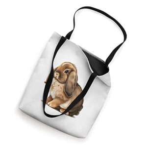 Easter Bunny Art Lop-Eared Rabbit Cottagecore Forestcore Tote Bag