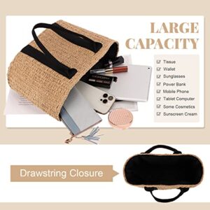 Ynport Women Large Straw Tote Bag Summer Beach Handles Handbag Handwoven Hobo Shoulder Bags Purse for Travel Shopping