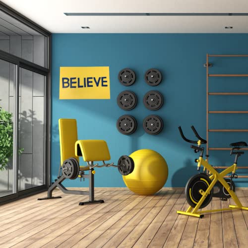 Believe Wall or Locker Room Block Letter Sign for Sports Fans | 11" W X 7" Tall | Decorate Office Wall, Home Gyms, Bar Decor | New 2023 Block Letter Edition (Block Letter)