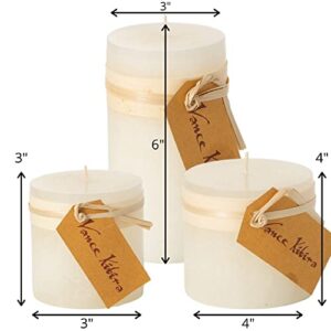 Sullivans Vance Kitira Set of 3 Pillar Candles, Clean-Burning, Environmental-Friendly, Scentless, Real-Wax Candles, Home Décor, Hosting Décor