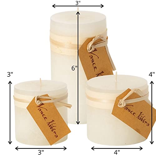 Sullivans Vance Kitira Set of 3 Pillar Candles, Clean-Burning, Environmental-Friendly, Scentless, Real-Wax Candles, Home Décor, Hosting Décor