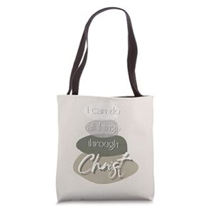 christian i can do all things through christ with cairn tote bag