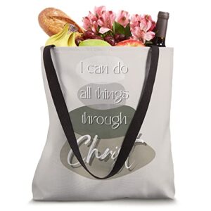 Christian I Can Do All Things through Christ with Cairn Tote Bag