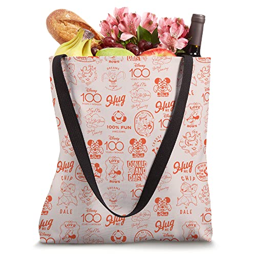 Disney 100 Logo Disney Characters Hugs and Happy Faces D100 Tote Bag