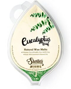 shortie’s candle company eucalyptus leaf natural soy wax melts – 1 highly scented 3 oz. bar – made with 100% soy and essential fragrance oils – phthalate & paraffin free, vegan, non-toxic