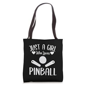 just a girl who loves pinball tote bag