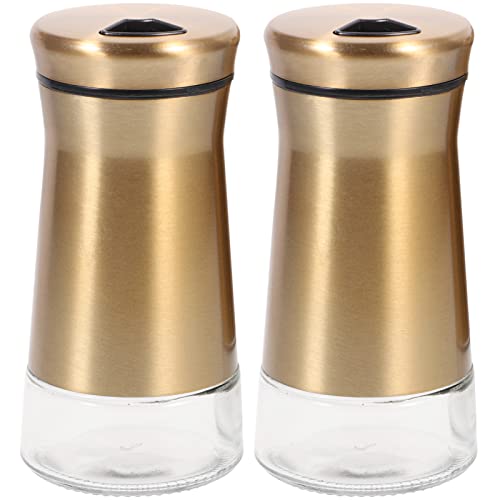 Hemoton 2Pcs Seasoning Shaker Visible Pepper Shakers Condiment Bottles Kitchen Salt Jars Bottles