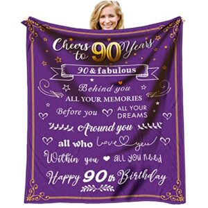 90th birthday gifts for women blanket – 90th birthday gift ideas for mom or grandma – best gifts for 90 year old woman – 1933 birthday gifts for women – cozy & soft flannel throw blanket 60 x 50 inch