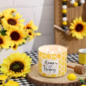 Spring Honeycomb Candle Honey Scented Candle 3 Wicks Large Jar, 14 oz