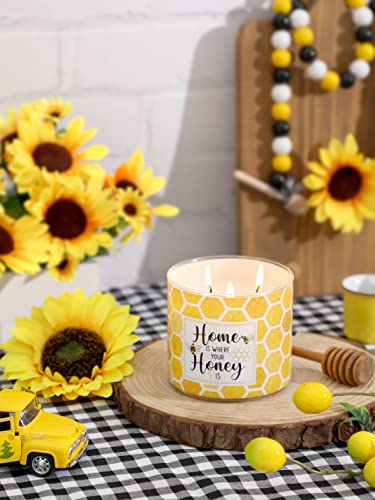 Spring Honeycomb Candle Honey Scented Candle 3 Wicks Large Jar, 14 oz